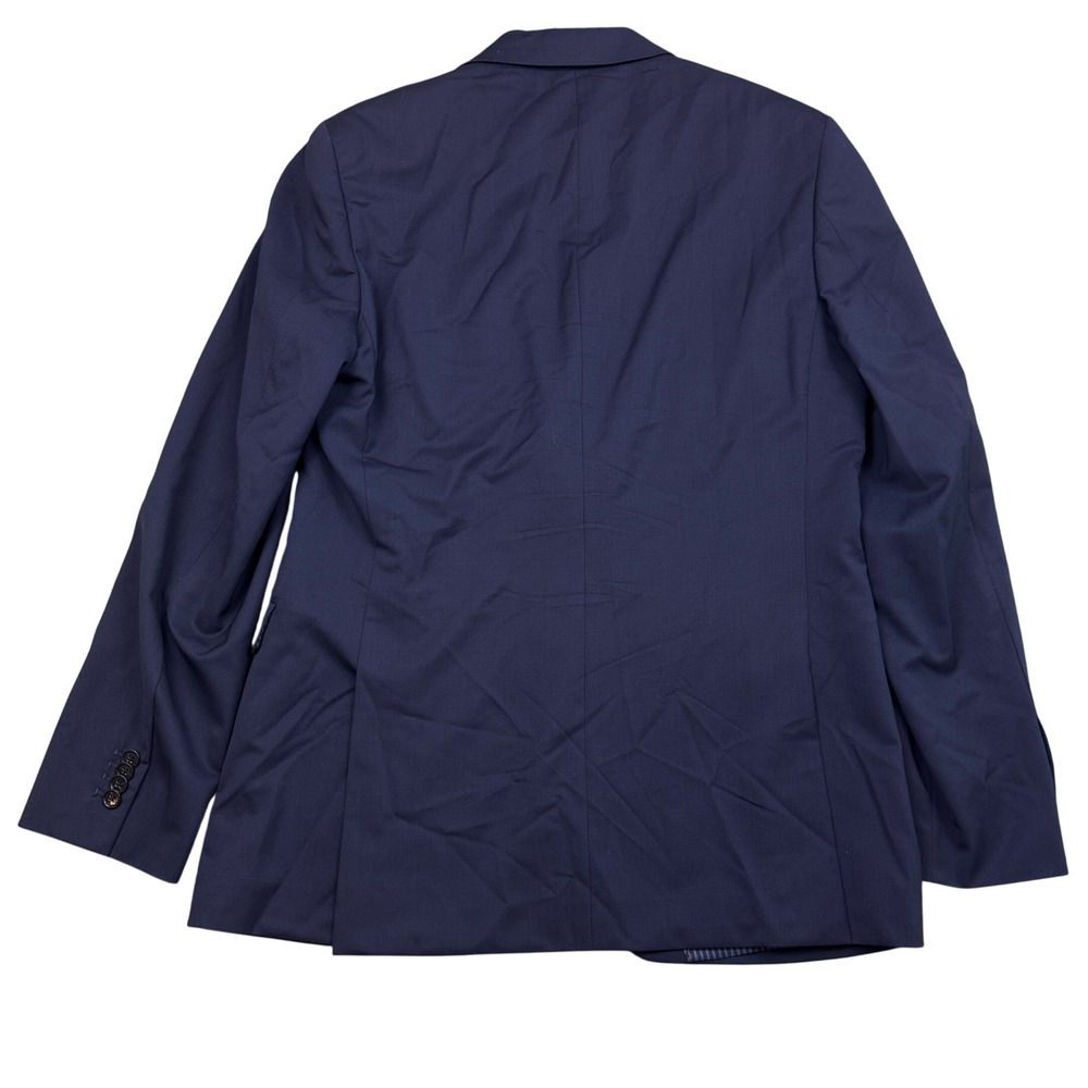 Banana Republic Mens 40L Slim Fit Blue Super 120s Marzotto Wool Blazer Jacket - Picture 3 of 10